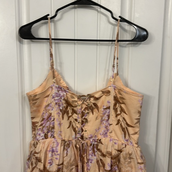 House of Harlow 1960 Linen Floral Tiered Corset Maxi Dress Large - Picture 8 of 13